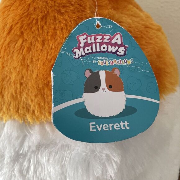 Squishmallow 12" Everett Guinea Pig Fuzz A Mallow Tri-Color Pet Plush Cat Calico - Picture 2 of 9